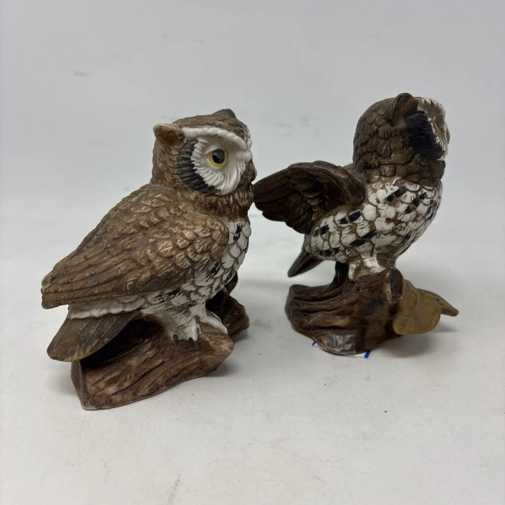 Vintage Porcelain Owls Pair - Image 3