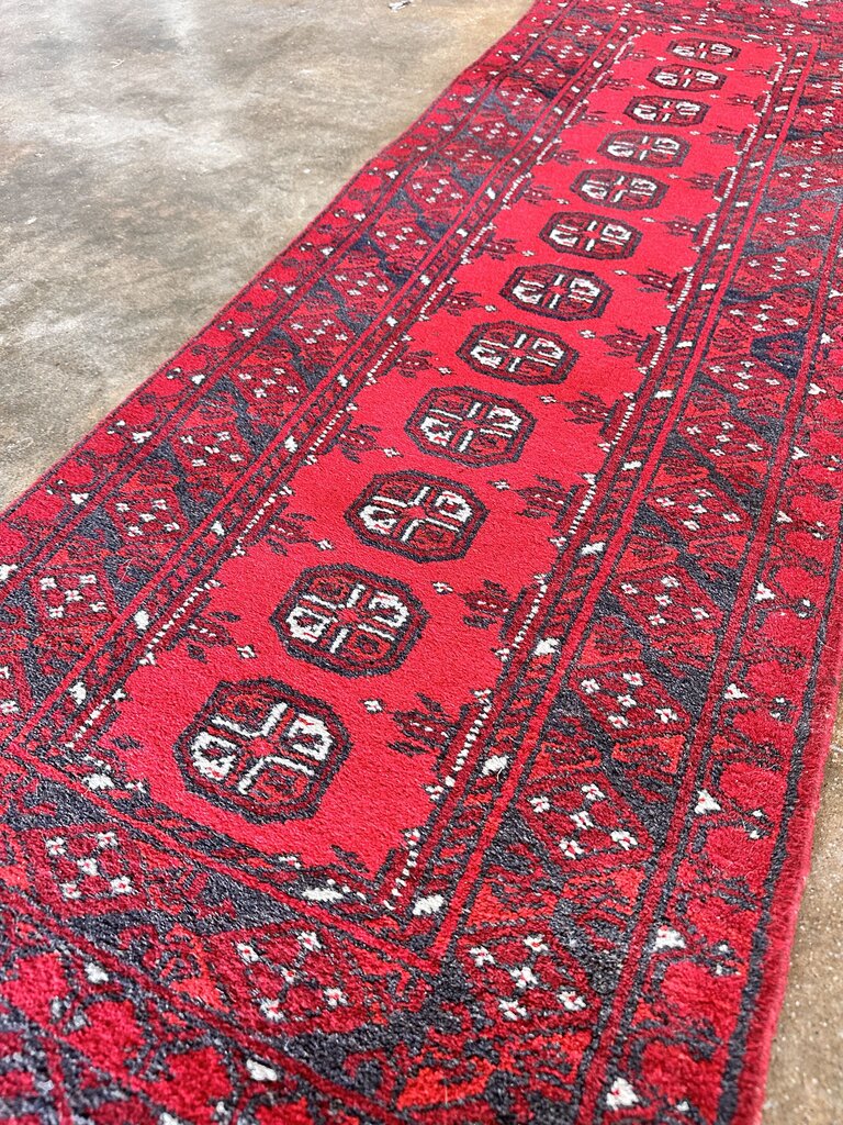 Vintage Red Afghan Runner 21.5L x 62W - Image 3