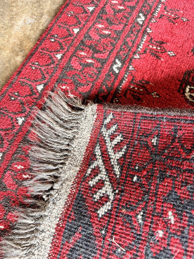 Vintage Red Afghan Runner 21L x 61W - Image 4