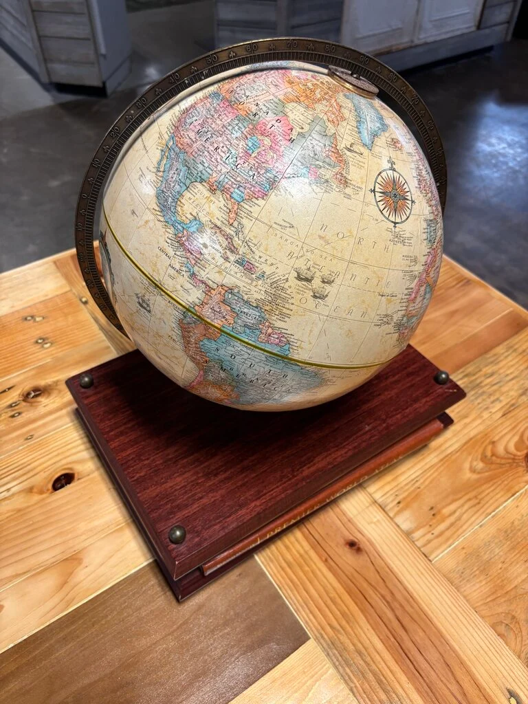 Vintage Replogle Globe on Stand with World Atlas - Image 3