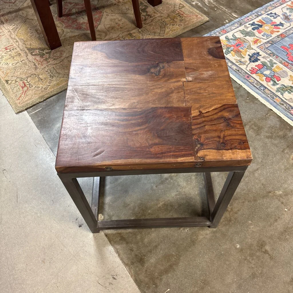 West Elm Wood/Metal Side Table 22 X 22 X 23.5 - Image 2
