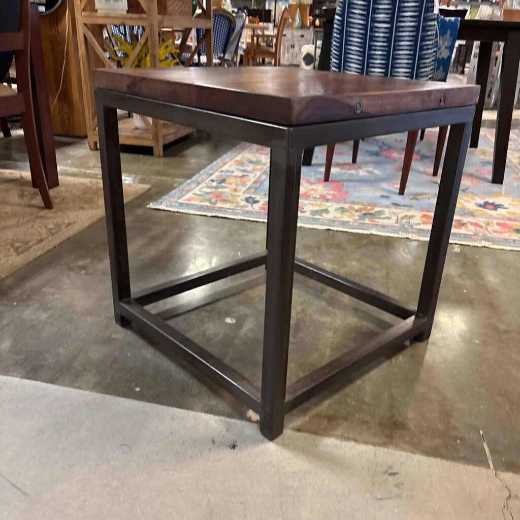West Elm Wood/Metal Side Table 22 X 22 X 23.5 - Image 3
