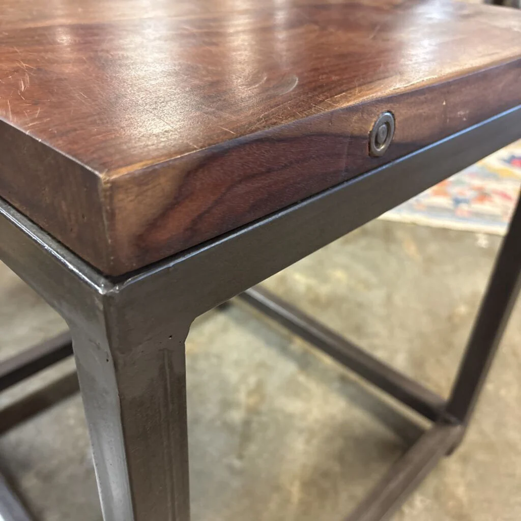 West Elm Wood/Metal Side Table 22 X 22 X 23.5 - Image 4