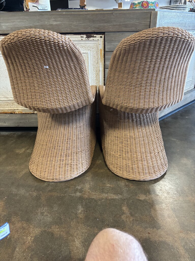 Wicker "S" Shaped Dining Chair Set 2 - Image 2