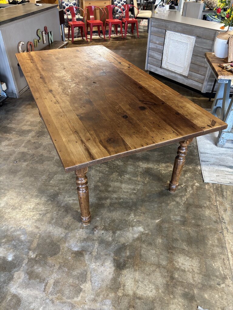 Wood Farmhouse Table with Drawer - Image 2