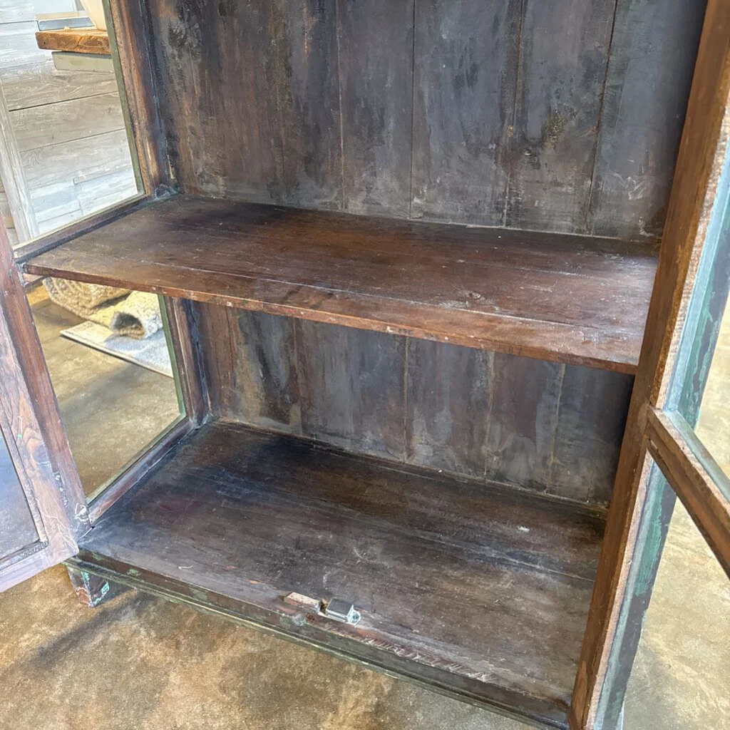 Wood Glass 2 Door Cabinet 35.5 X 16 X 44.5 - Image 5