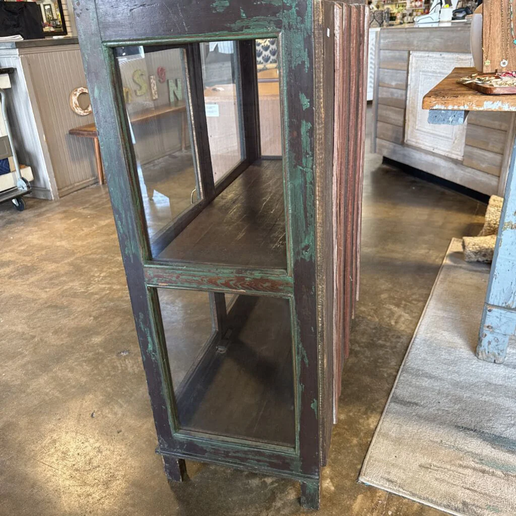 Wood Glass 2 Door Cabinet 35.5 X 16 X 44.5 - Image 7
