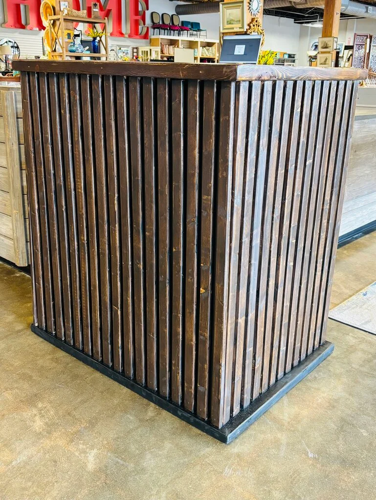Wood Slat Corner Bar 38.25 X 30.25 X 42.5 - Image 5