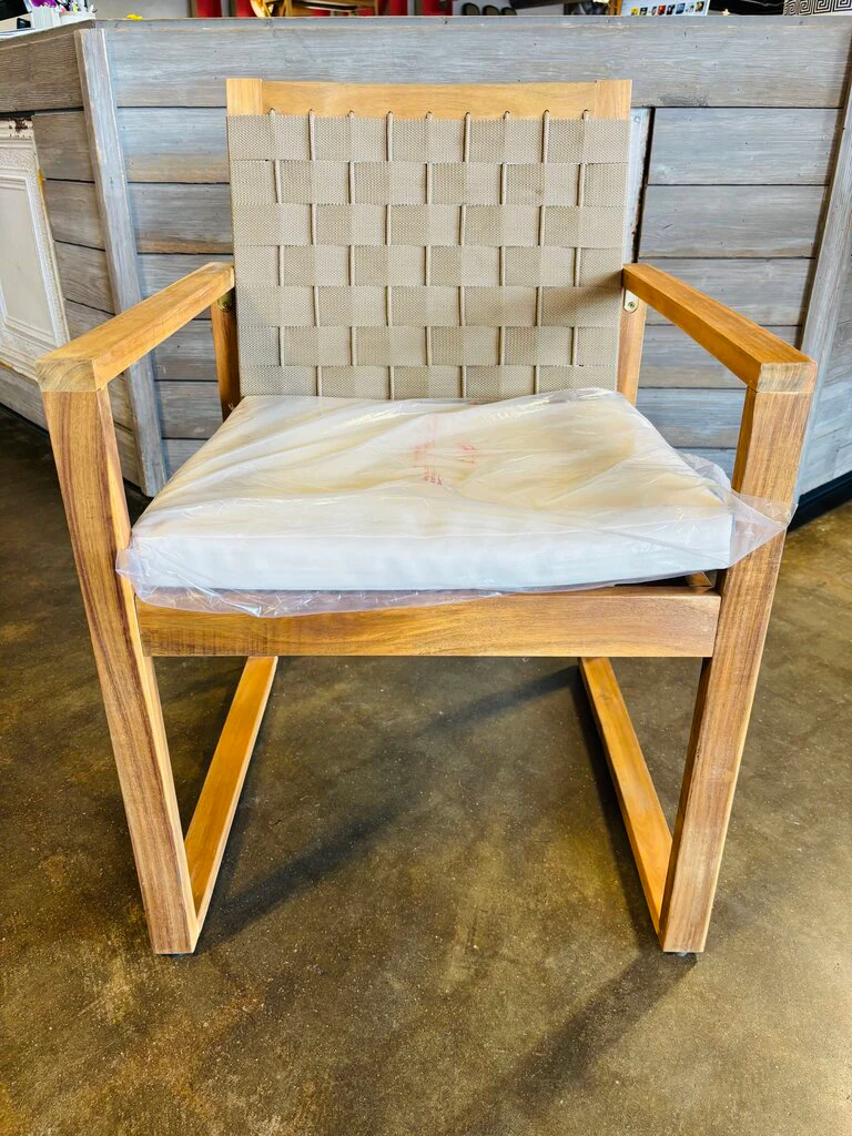Wood & Woven Outdoor Chair