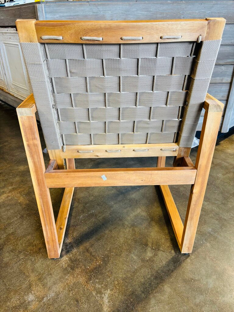 Wood & Woven Outdoor Chair - Image 3
