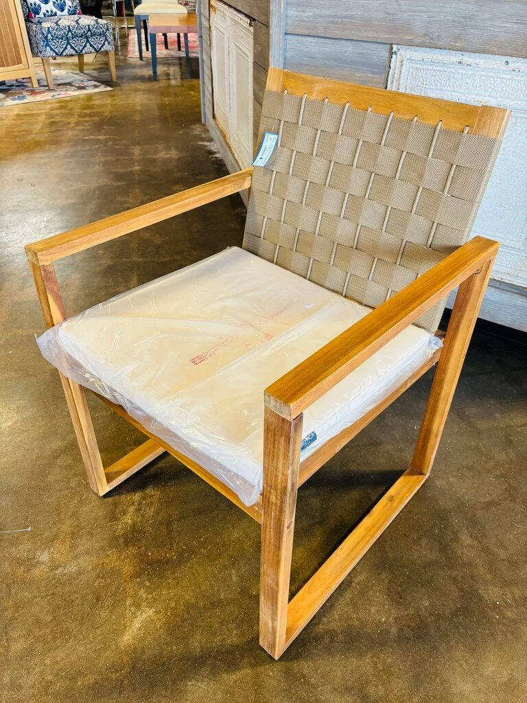 Wood & Woven Outdoor Chair - Image 5