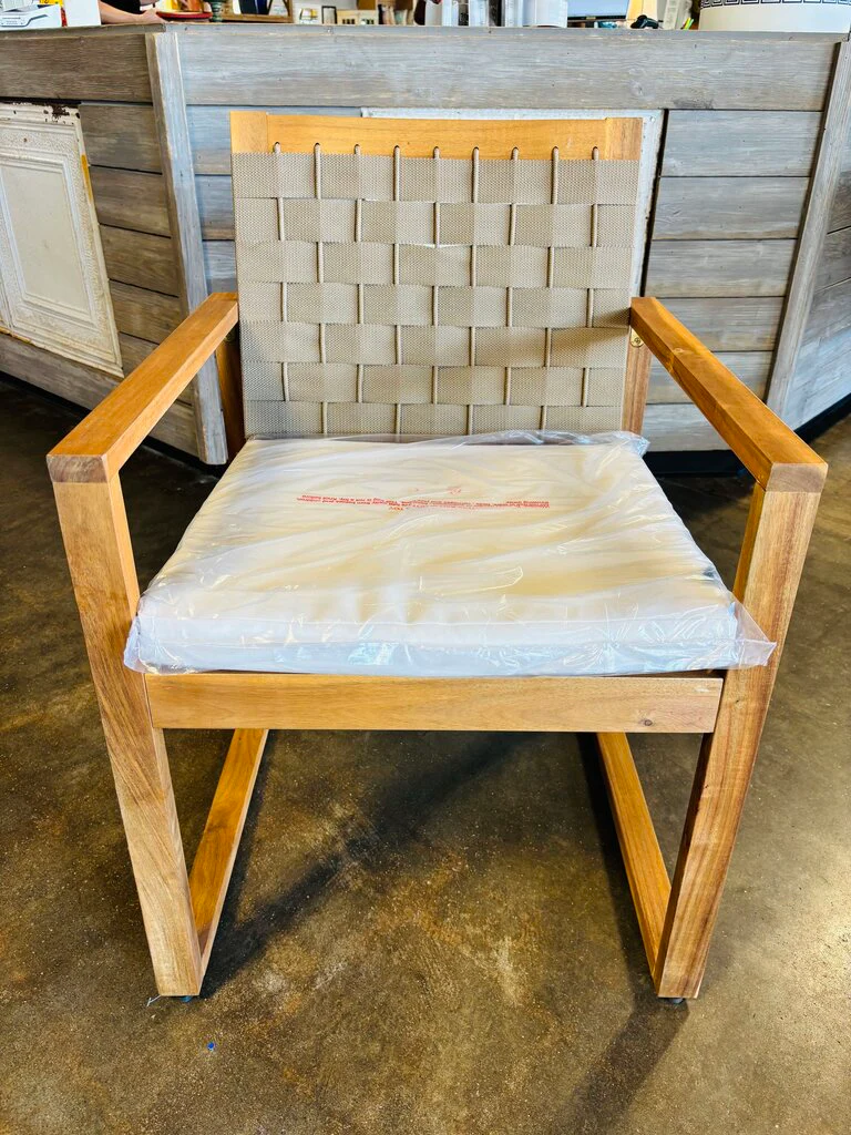 Wood & Woven Outdoor Chair