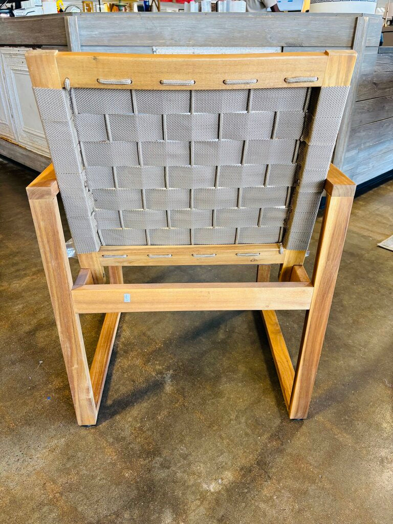 Wood & Woven Outdoor Chair - Image 3