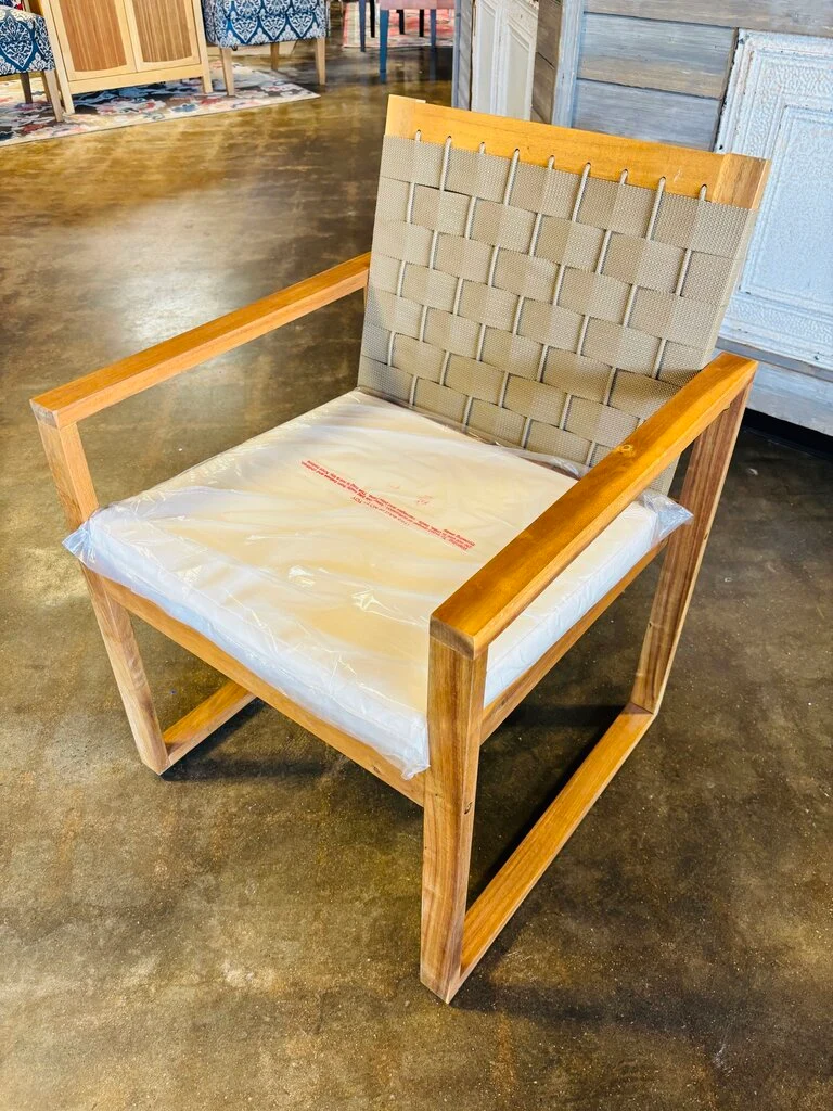 Wood & Woven Outdoor Chair - Image 5