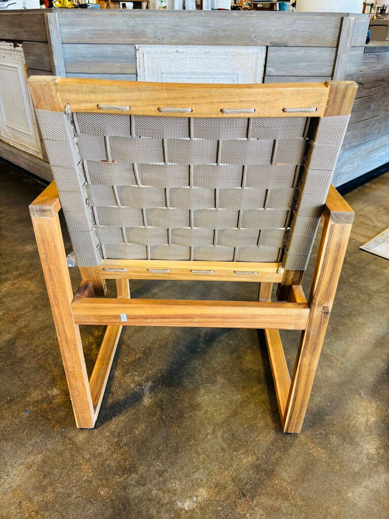 Wood & Woven Outdoor Chair - Image 3