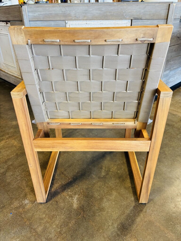 Wood & Woven Outdoor Chair - Image 3