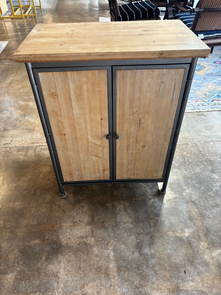Wood/Metal 2 Drawer Cabinet 26 X 15.5 X 32 - Image 2