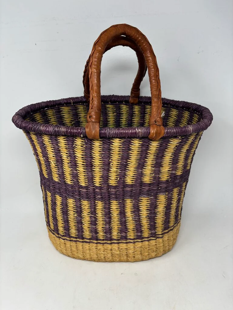 Woven Rattan Shopping Basket