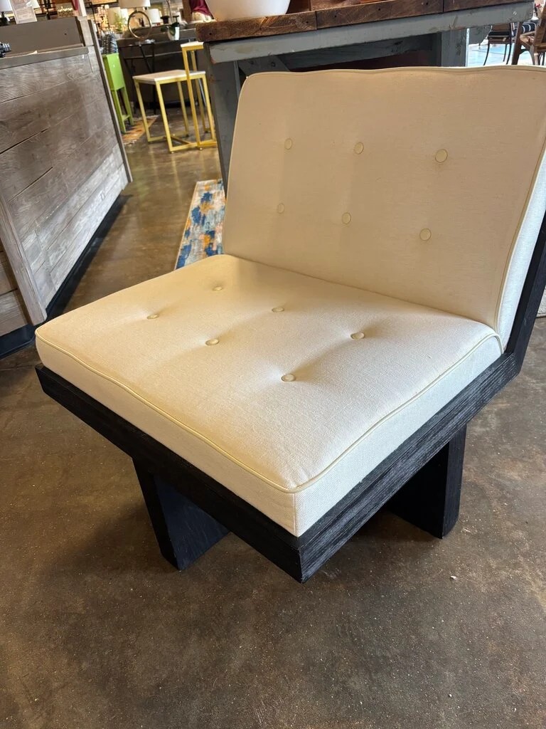 Wright Linen Wood Lounge Chair - Image 3