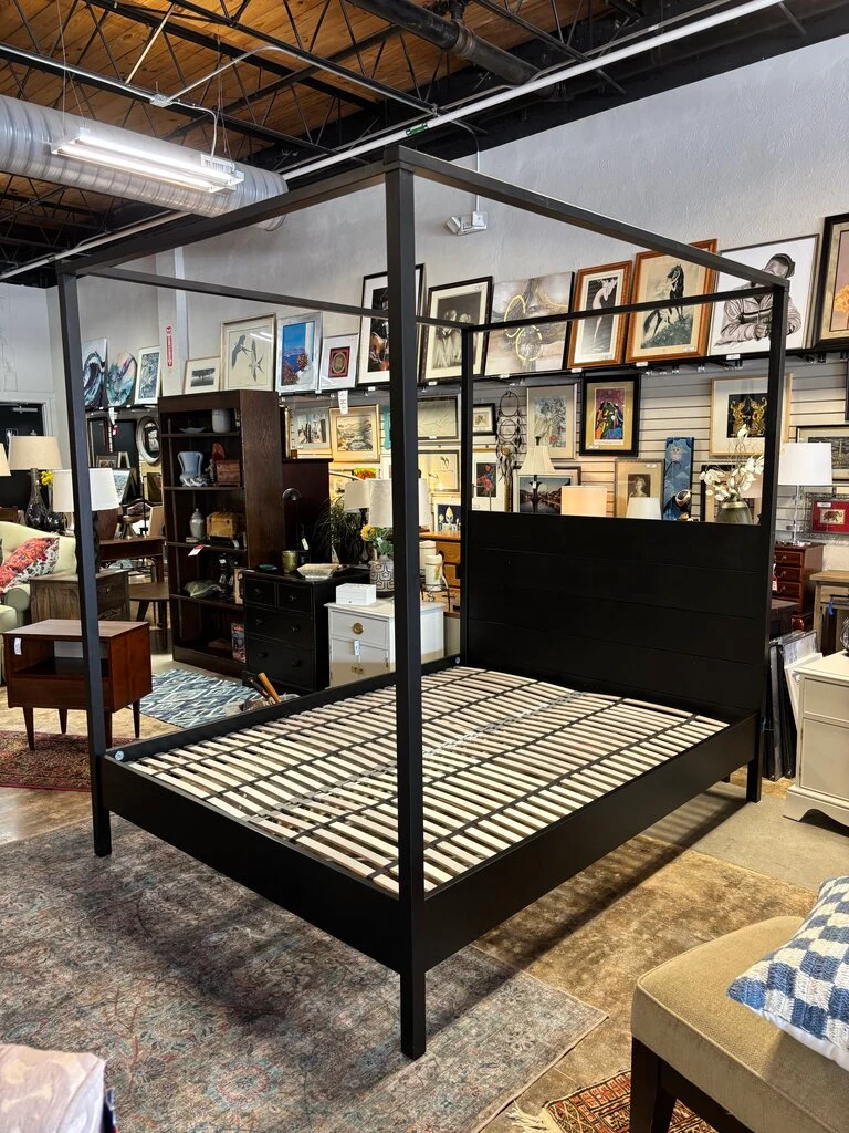 YTTERVAG Wood Four Poster Queen Bed